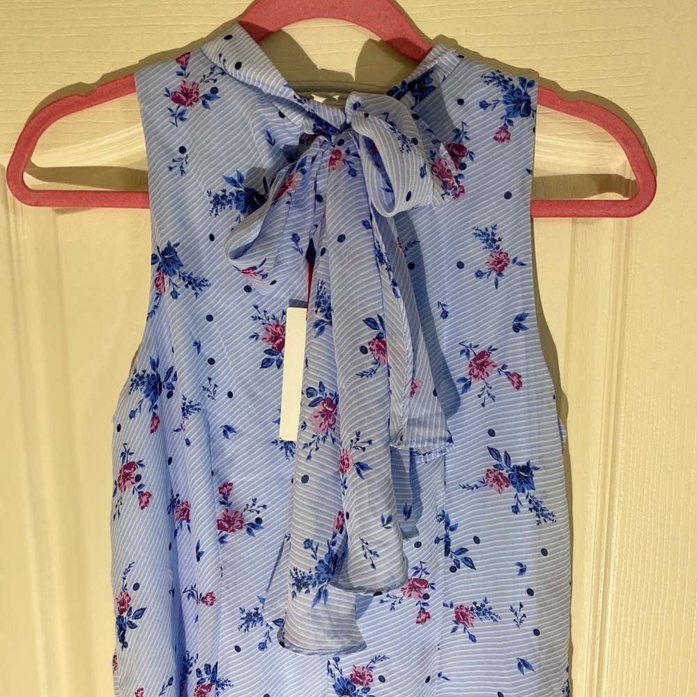 ELLE FLOWY FLORAL SUMMERY SLEEVELESS LAYERED DRESS